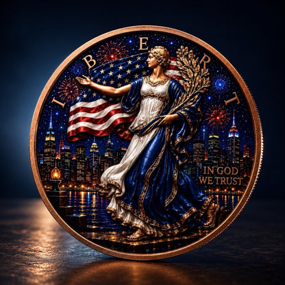 2026 Statue of Liberty Series: 4th Of July 3D UV ACE 5oz Copper Coin