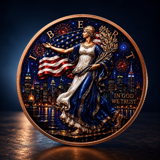 2026 Statue of Liberty Series: 4th Of July 3D UV ACE 5oz Copper Coin