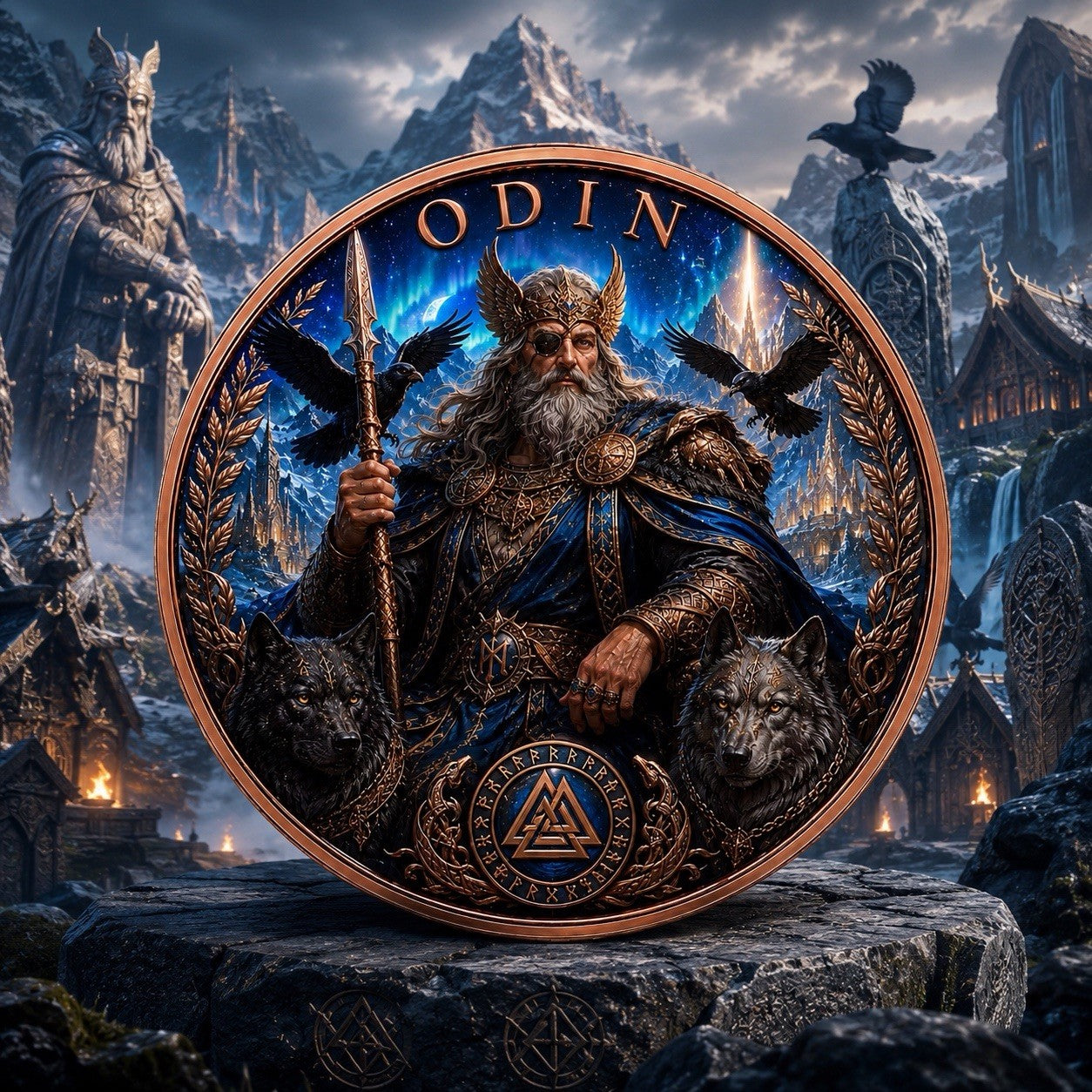 2026 Nordic Mythology Series Odin 5 oz Color High-Relief Cross UV 3D