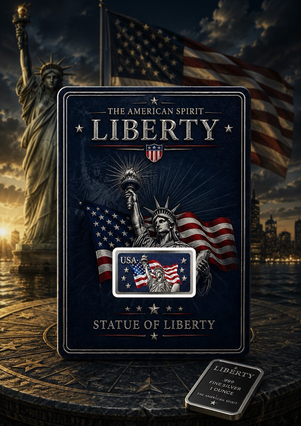 Liberty Diamond Dust 10g Silver Bar in Card