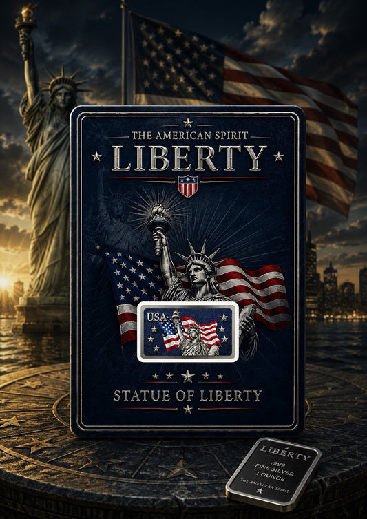 Liberty Diamond Dust 10g Silver Bar in Card