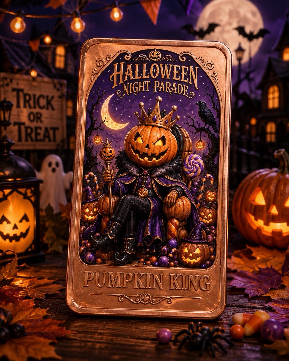 2026 Halloween Night Parade: Pumpkin King  5oz Copper Bar UV Printed