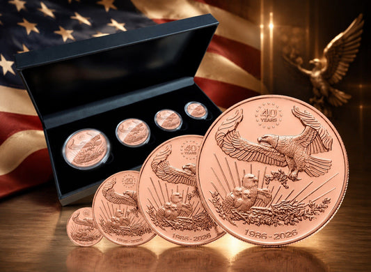 2026 Liberia 40th Anniversary American Eagle 3.75 oz Copper 4Coin Set