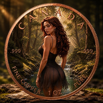 2025 Canada Maple Leaf Forest Girl 1oz Copper Coin