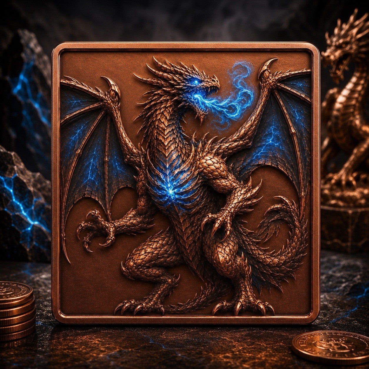 3D UHR Elemental Beasts Series: Frozen Breath  5oz Copper Bar