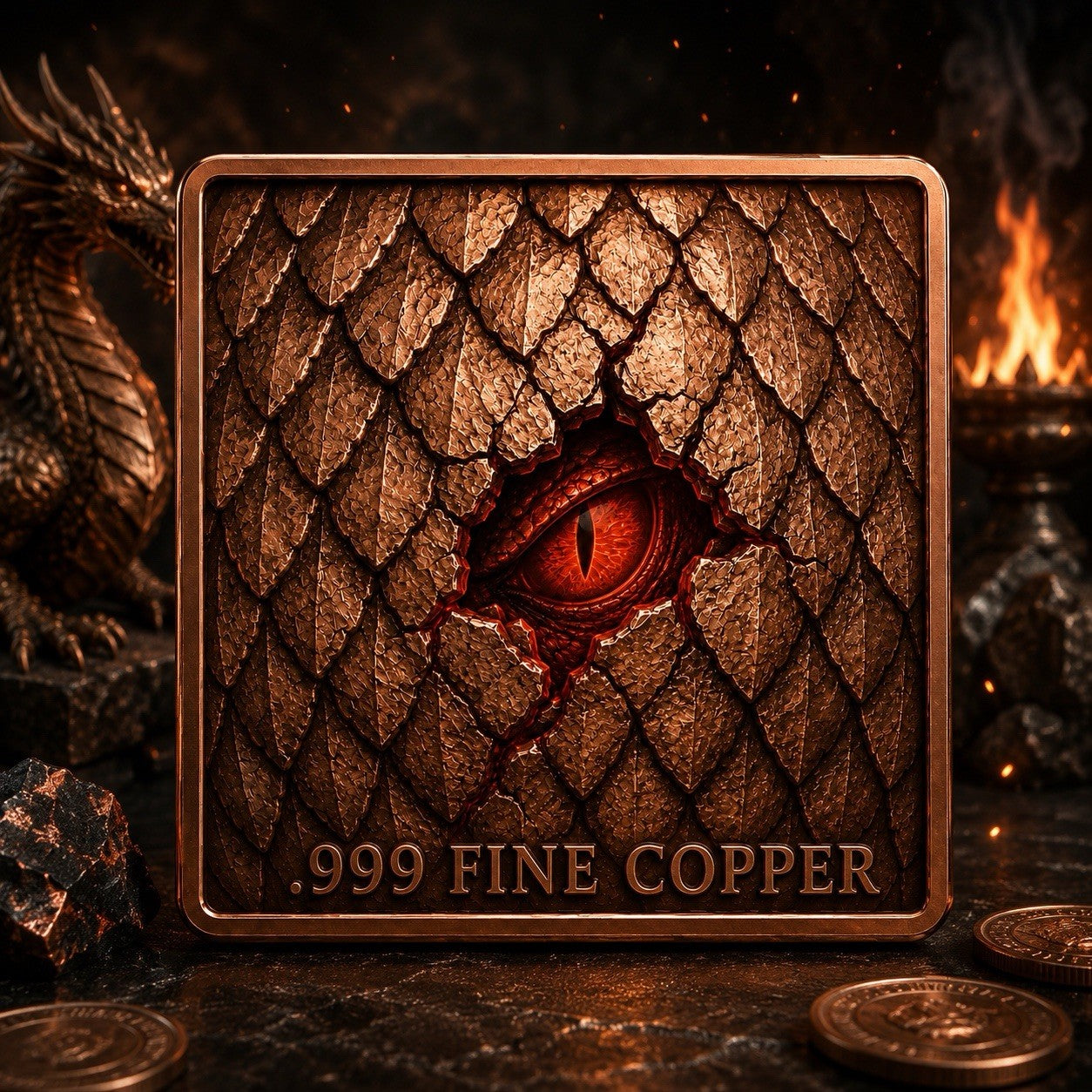 3D UHR Elemental Beasts Series: Frozen Breath  5oz Copper Bar