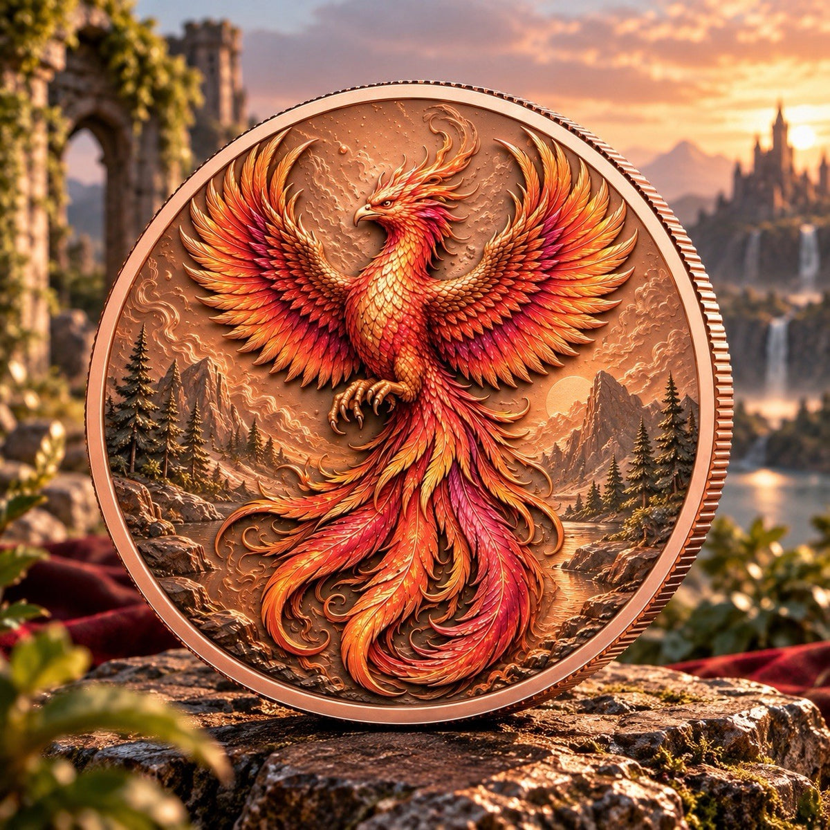 Mythical Creatures Series: Phoenix Reborn 5 oz UHR Copper Coin