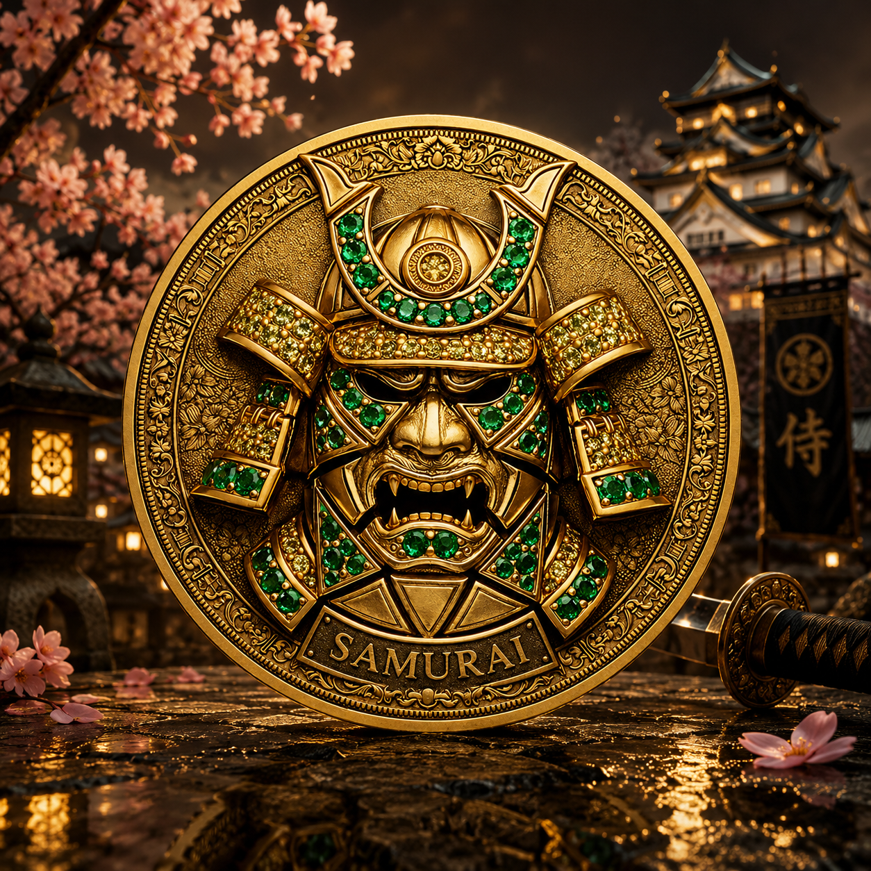 Samurai Hannya Buddhism Collectible Coin