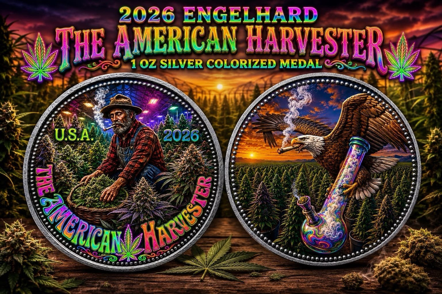 2026 Engelhard Prospector American Harvester Edition 1 oz Silver Coin