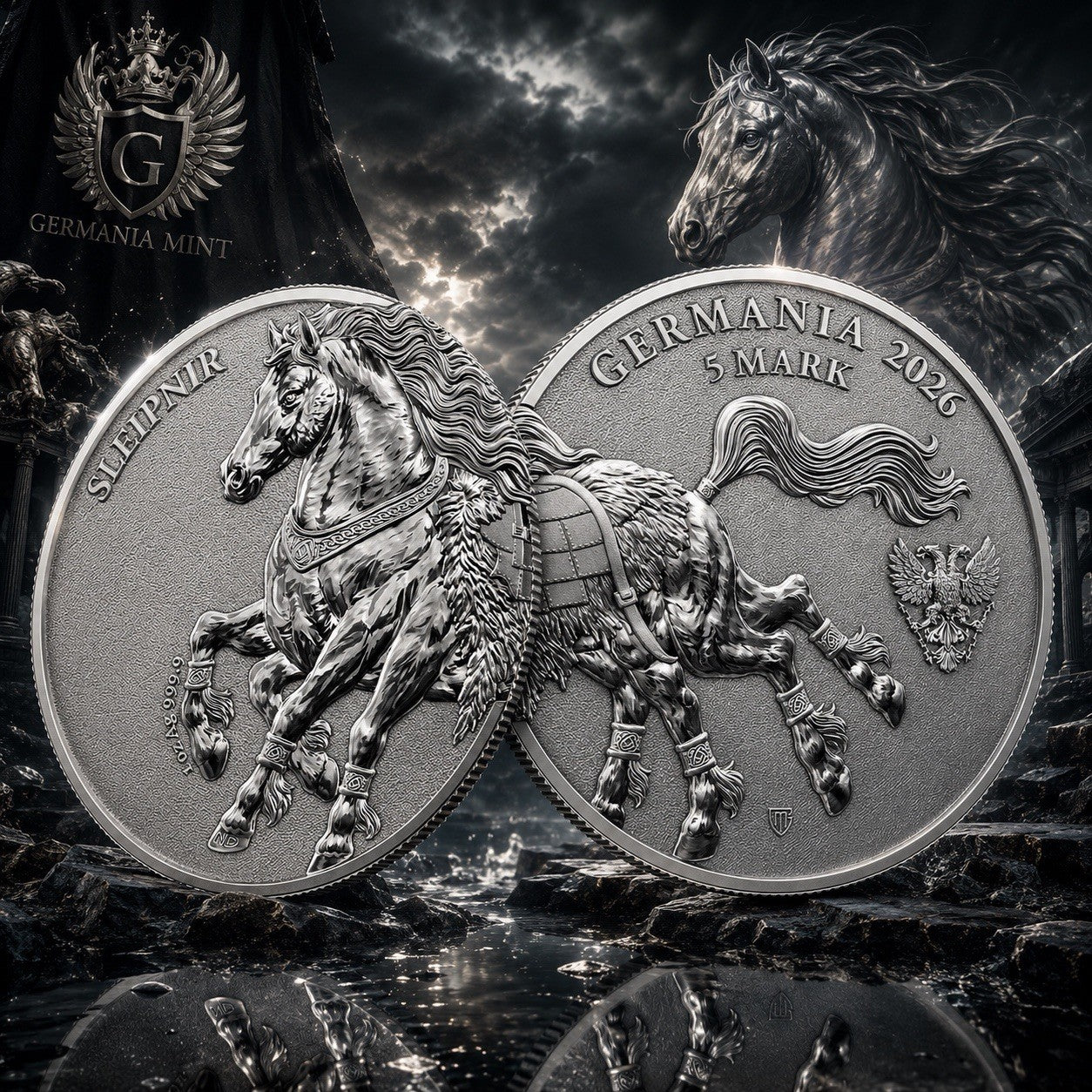 2026 Germania Mint Beasts - Sleipnir BU 1 oz Silver Coin