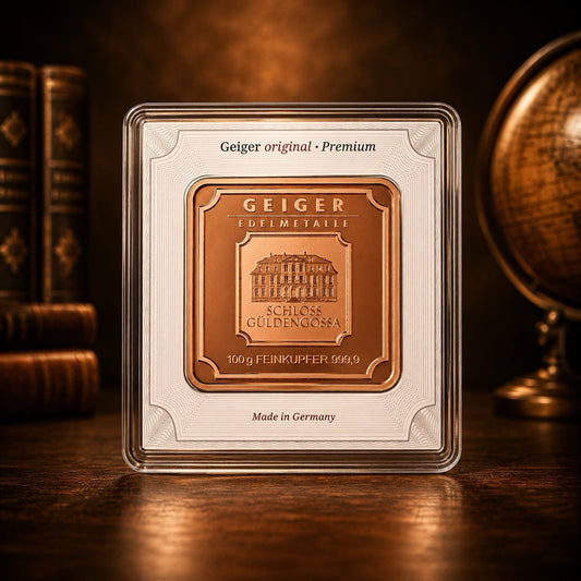 Geiger Edelmetalle 100 Gram 9999 Copper Square In Mint Assay