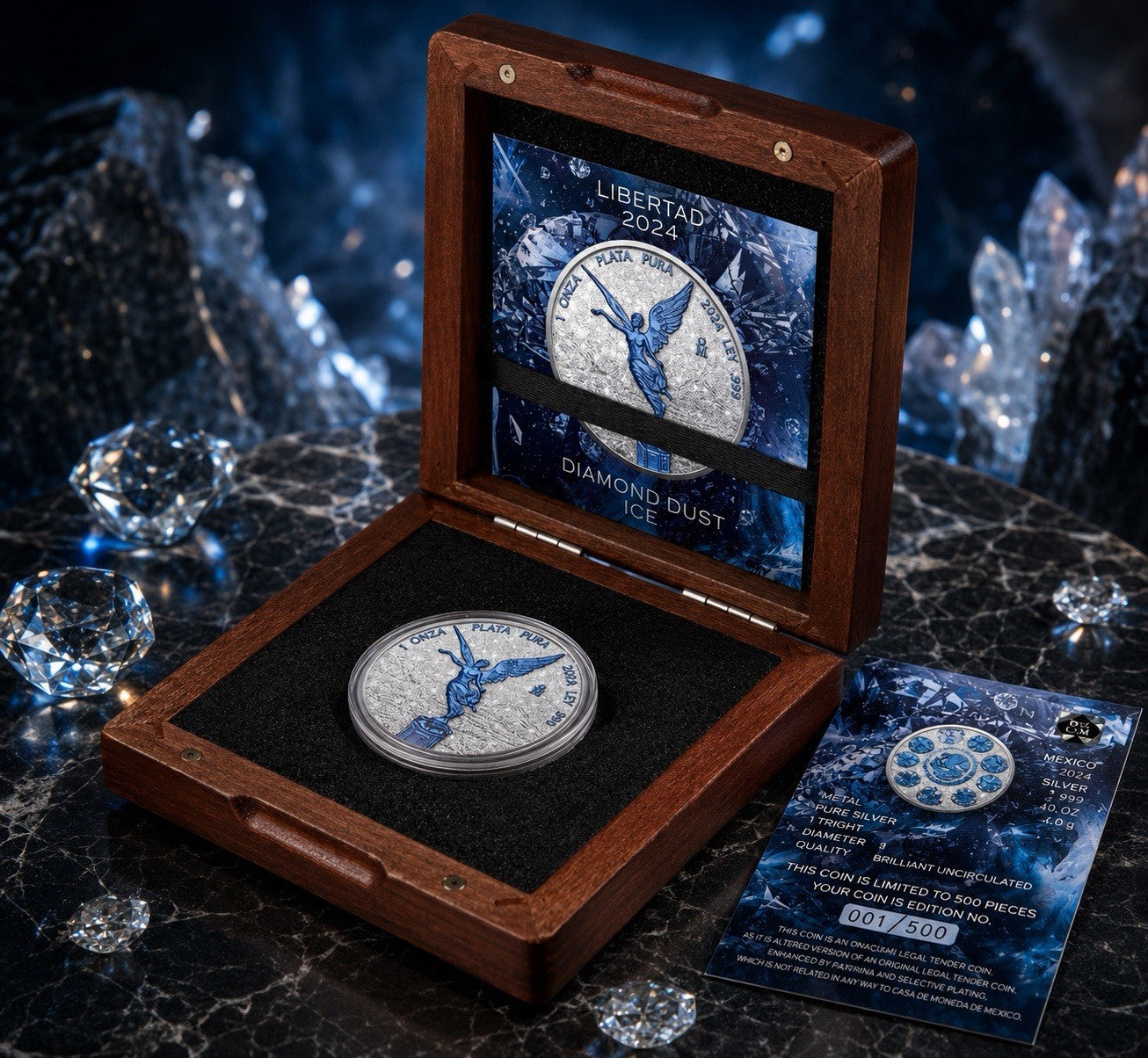 2024 Mexico Libertad Diamond Dust Ice Edition 1 oz Silver Coin
