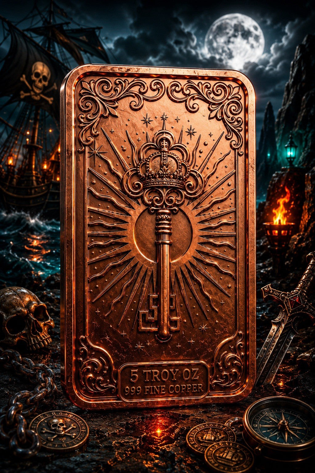 2026 Pirate Adventure Series: Ghost Ship 5 oz Copper Bar