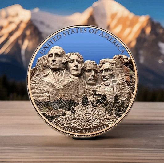 1 Kilo Copper Round .999 Mount Rushmore Colorized In Capsule Limited Only  1,000