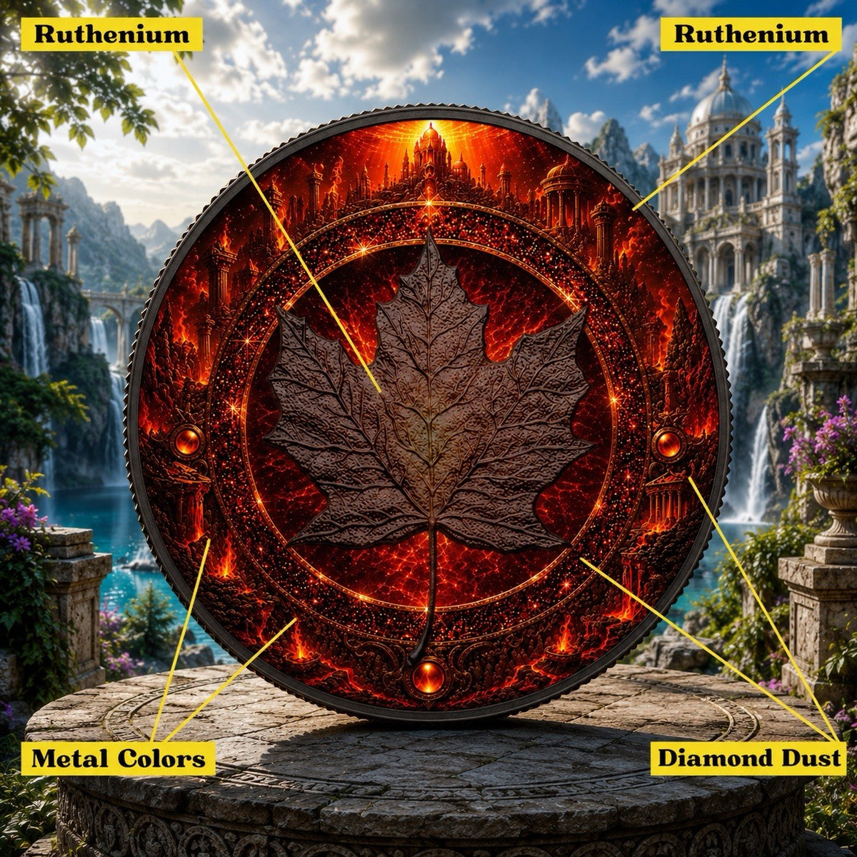 2026 Canada ML Fire - Elemental Realms Diamond Dust 1 oz Silver Coin