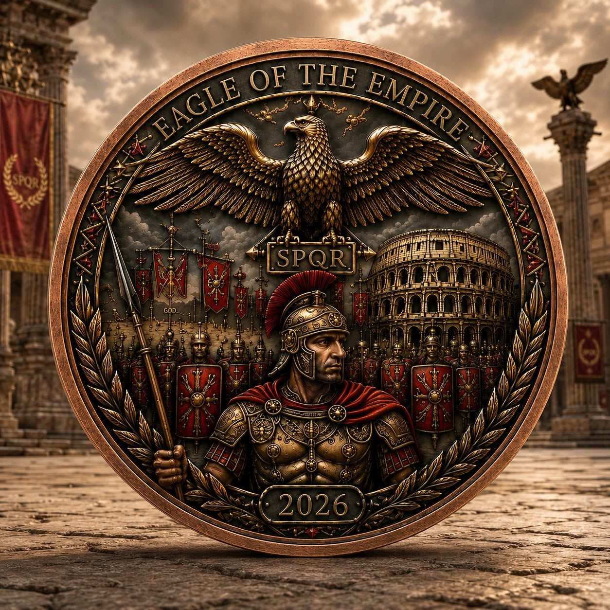 Ancient Empires - Rome 1 oz Copper Round in Card