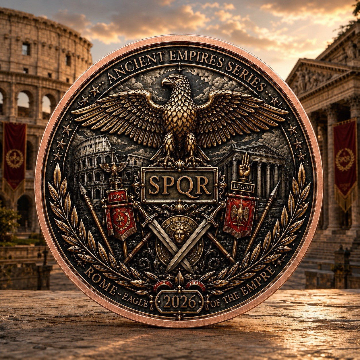 Ancient Empires - Rome 1 oz Copper Round in Card