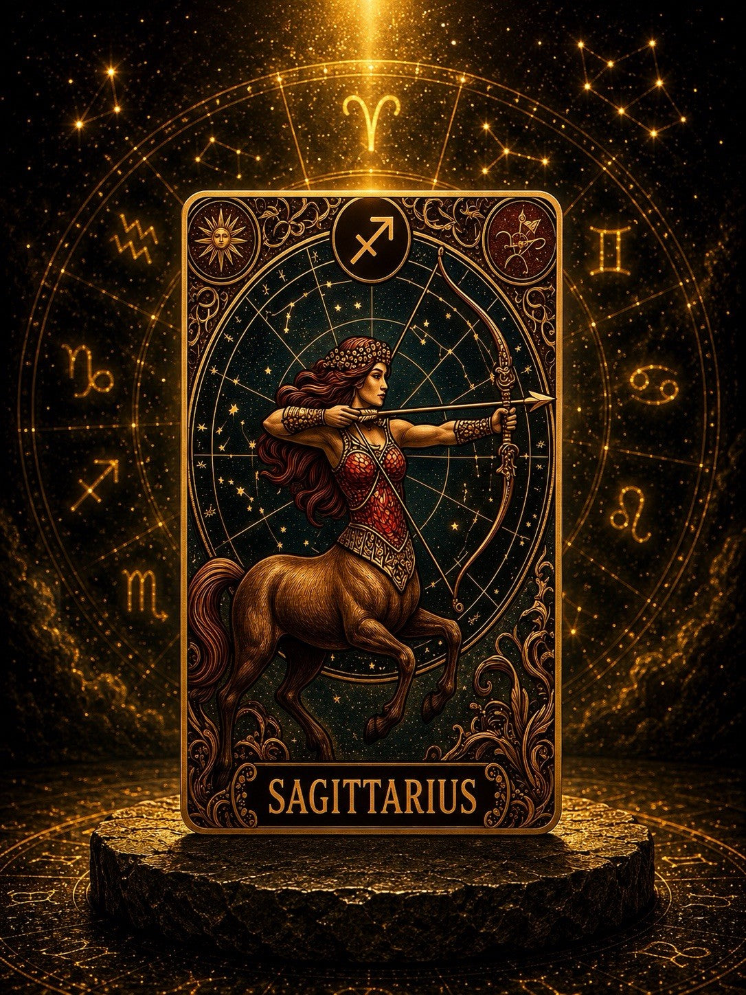 12 Constellations Zodiac Seres: 5oz Copper Art Bar,  Sagittarius