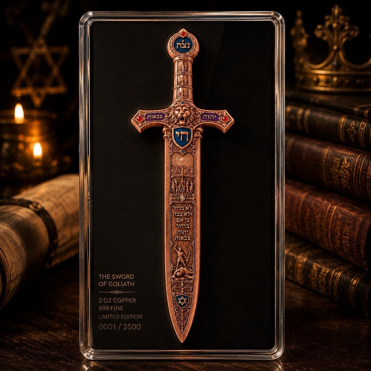 The Sword of Goliath Shaped 2 oz Copper Medal