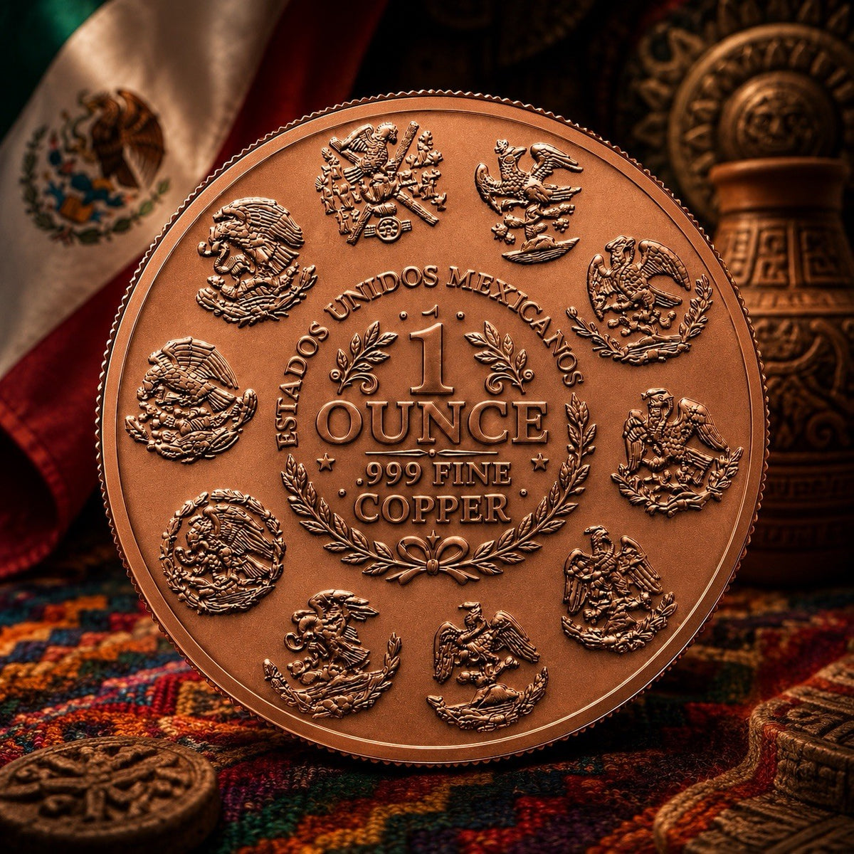 2024 Day of Dead Rose Series: Marigold Floral Modern 1oz Copper Coin