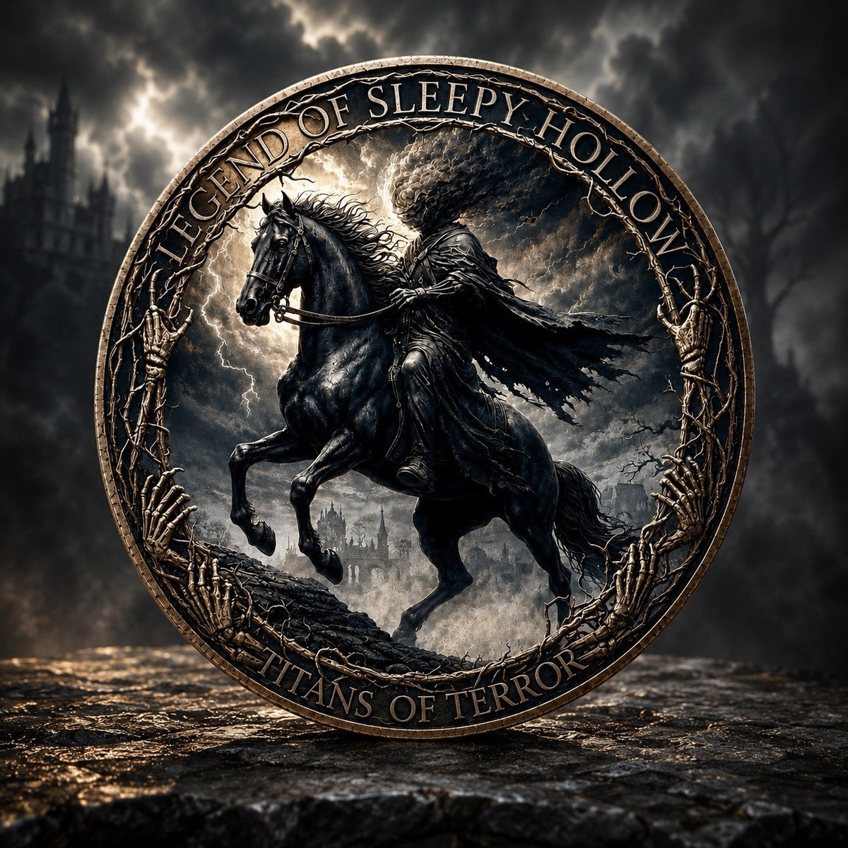 Titans of Terror Legend of Sleepy Hollow Colorized 1 oz Copper Round