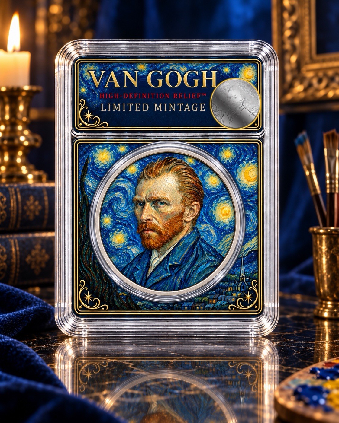 2026 Starry Night & Vincent Van Gogh 1oz Copper Silver Glided Coin