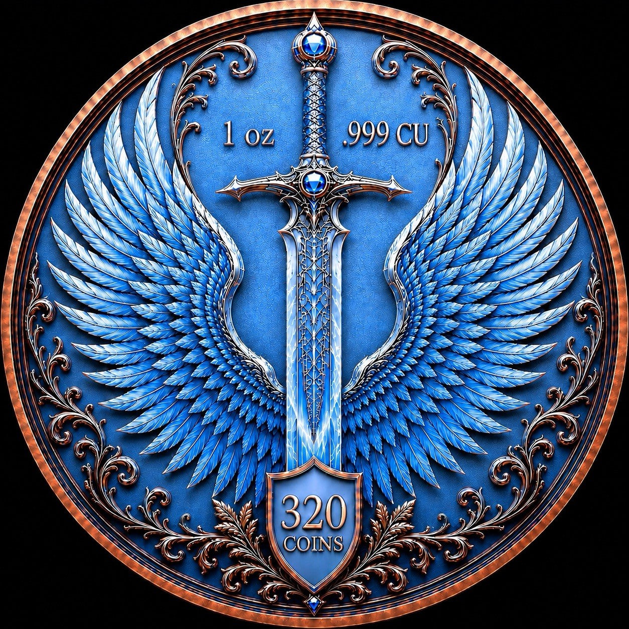 Ice Dragon Libertad Tribute 5 oz Copper Medal - High Relief Antique Finish