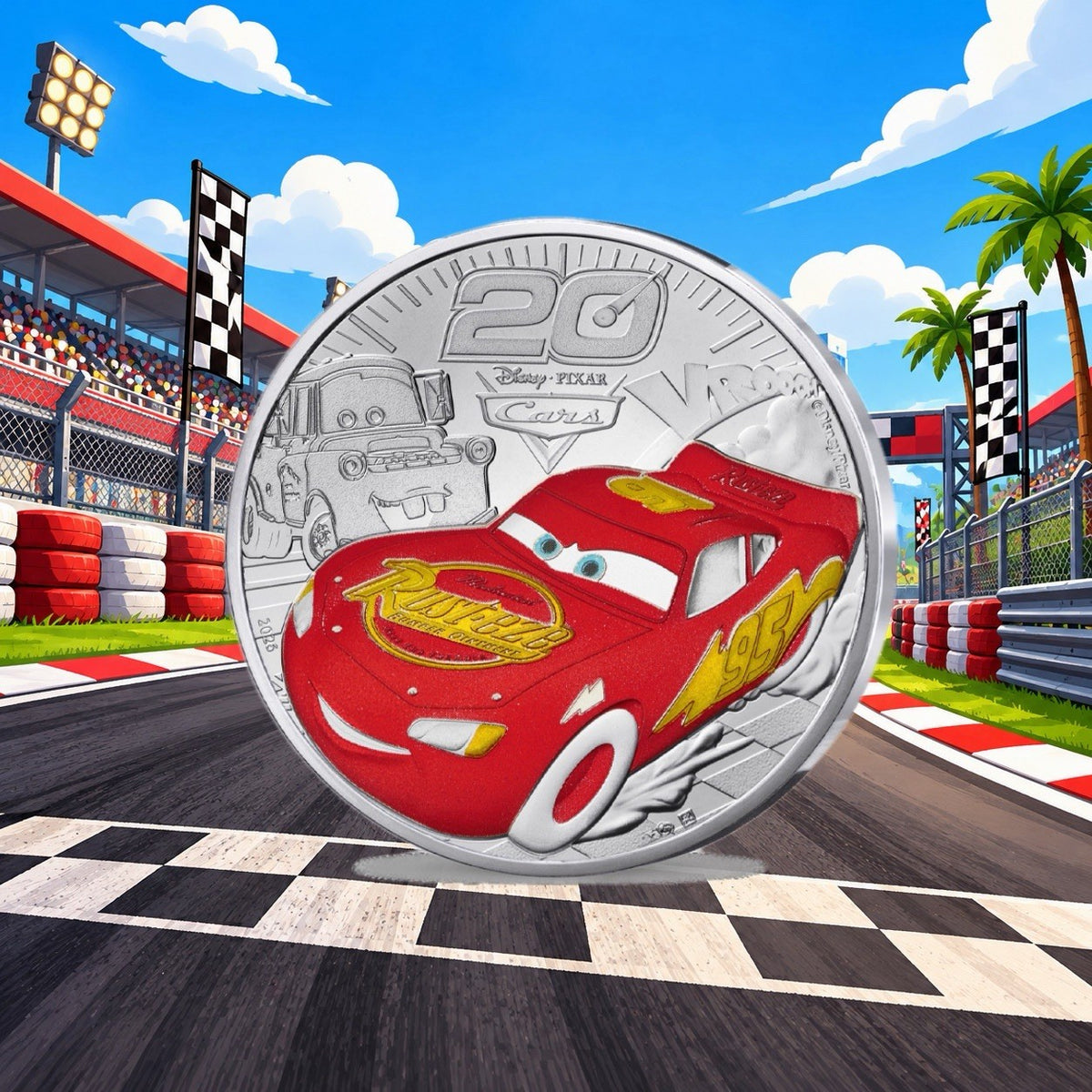 2026 France Disney Cars Limited Edition 22.2g Silver Coin