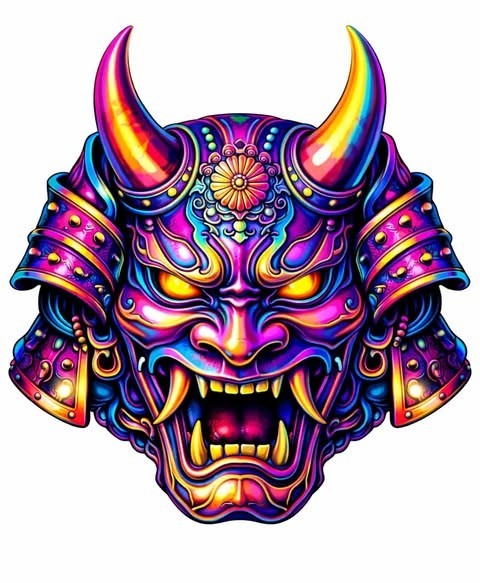 2026 5 oz Pure Copper Shaped Oni Mask Colorized Limited Edition In Stock