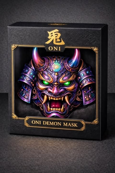 2026 5 oz Pure Copper Shaped Oni Mask Colorized Limited Edition In Stock