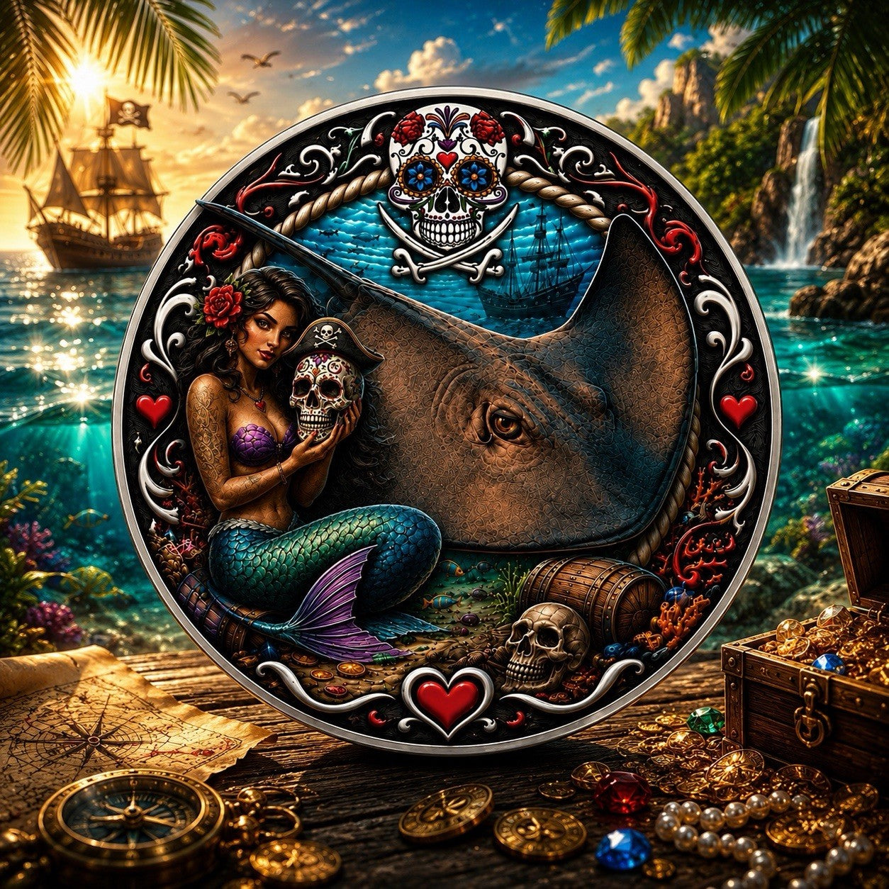 2026 Cayman Islands Mexican Pirate Life Stingray 1 oz Silver Coin