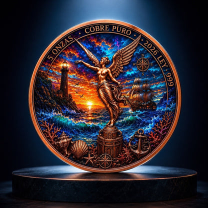 2026 Mexico Nautical Libertad Colorized 5 oz Copper Medal