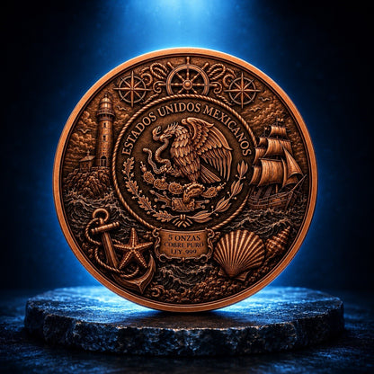2026 Mexico Nautical Libertad Colorized 5 oz Copper Medal