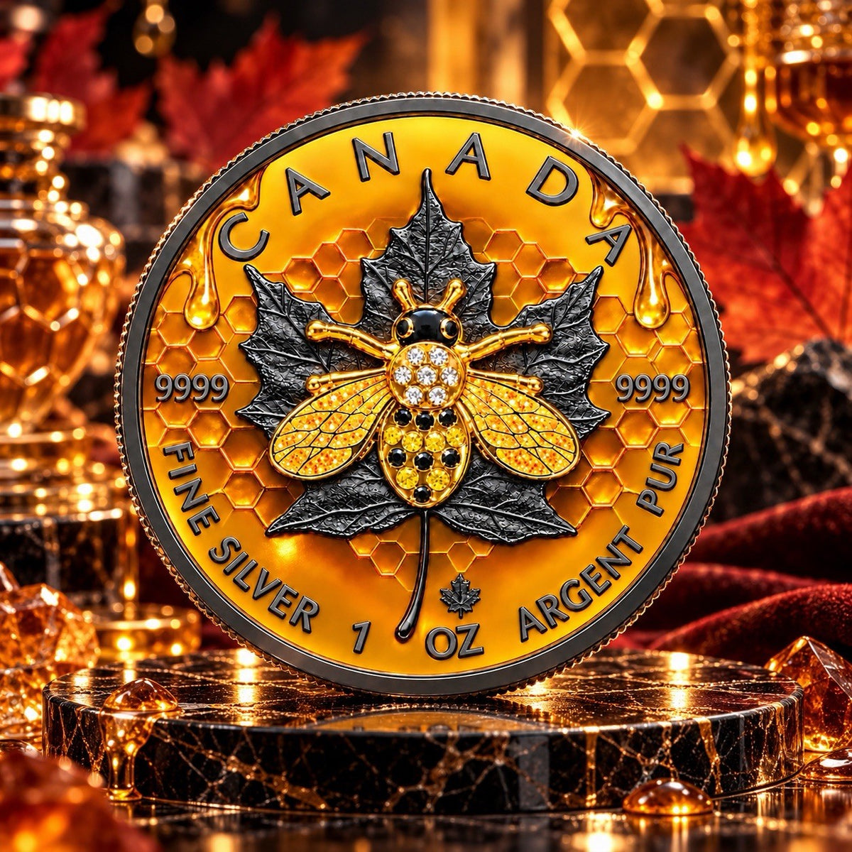 2026 Canada Maple Leaf The Bee & The Bloom 1 oz Silver Coin
