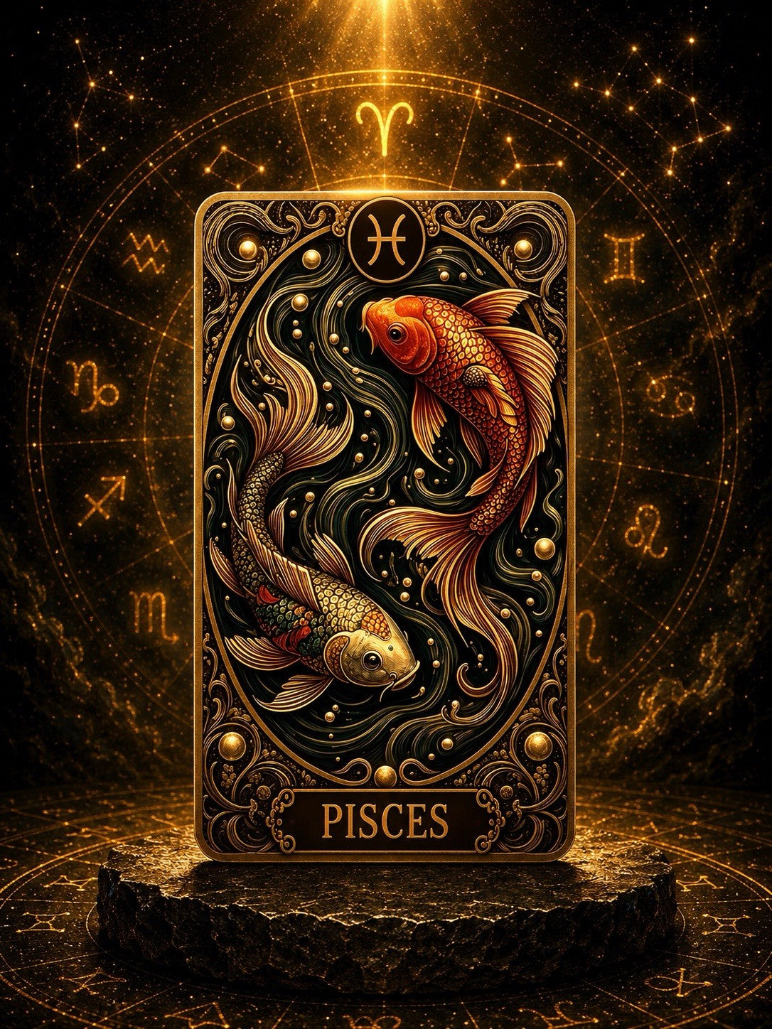 12 Constellations Zodiac Seres: 5oz Copper Art Bar,  Pisces