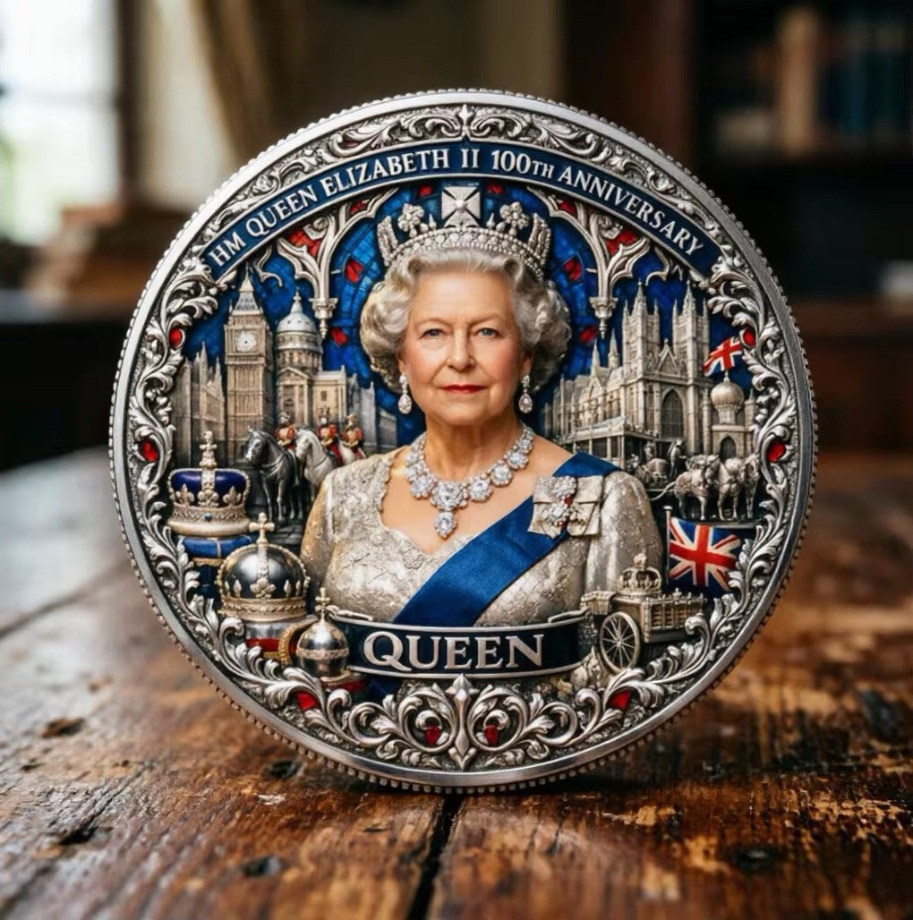 Queen Elizabeth II 100th Anniversary 3D Commemorative Coin UK Royal
