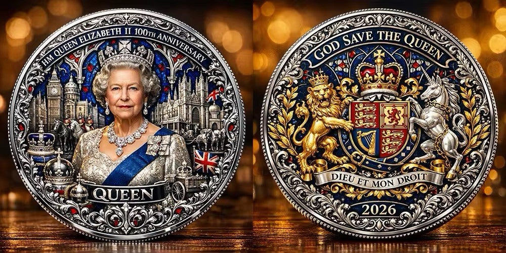 Queen Elizabeth II 100th Anniversary 3D Commemorative Coin UK Royal