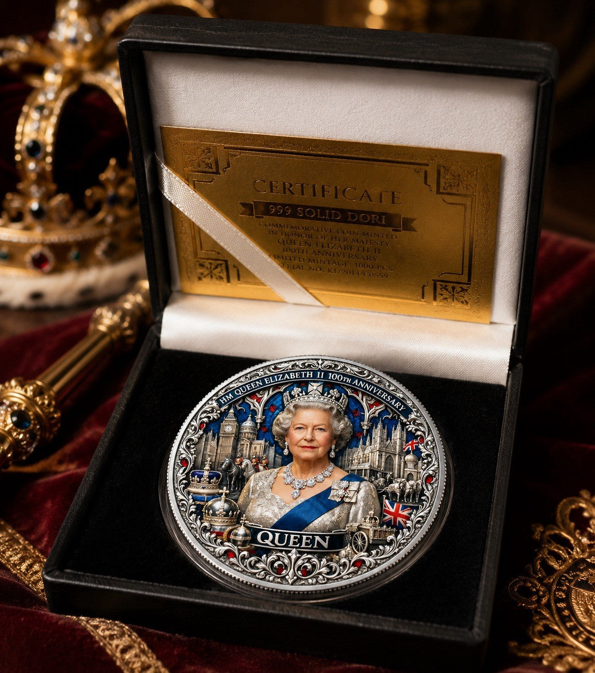 Queen Elizabeth II 100th Anniversary 3D Commemorative Coin UK Royal