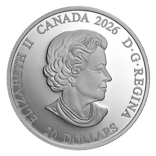 Queen Elizabeth 100 Birthday CROWN JEWELS 2026 CANADA 1oz .9999 Silver $20 Coin