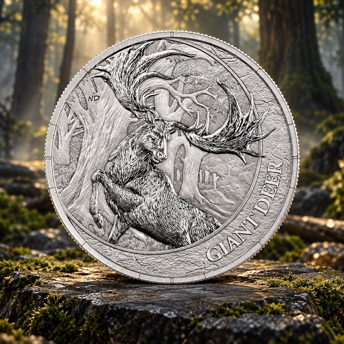 2026 Liberia Megafauna  Giant Deer BU 1 oz Silver Coin Germania Mint (PRE-ORDER)