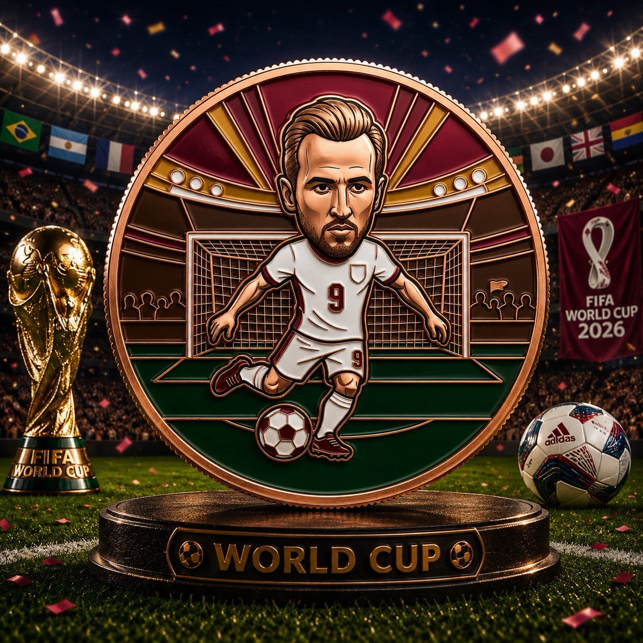 2026 Football Star Series: 1oz Harry Kane Copper Coin UHR