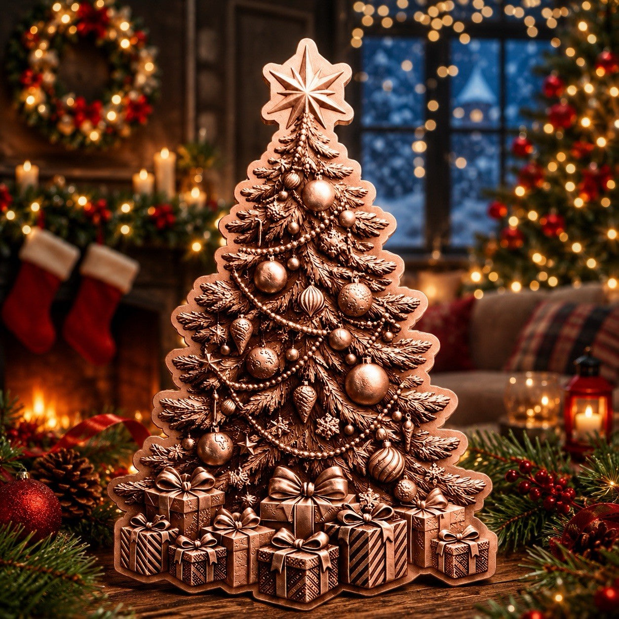 2026 Cameroon Christmas Tree Shaped 3 oz Copper Coin