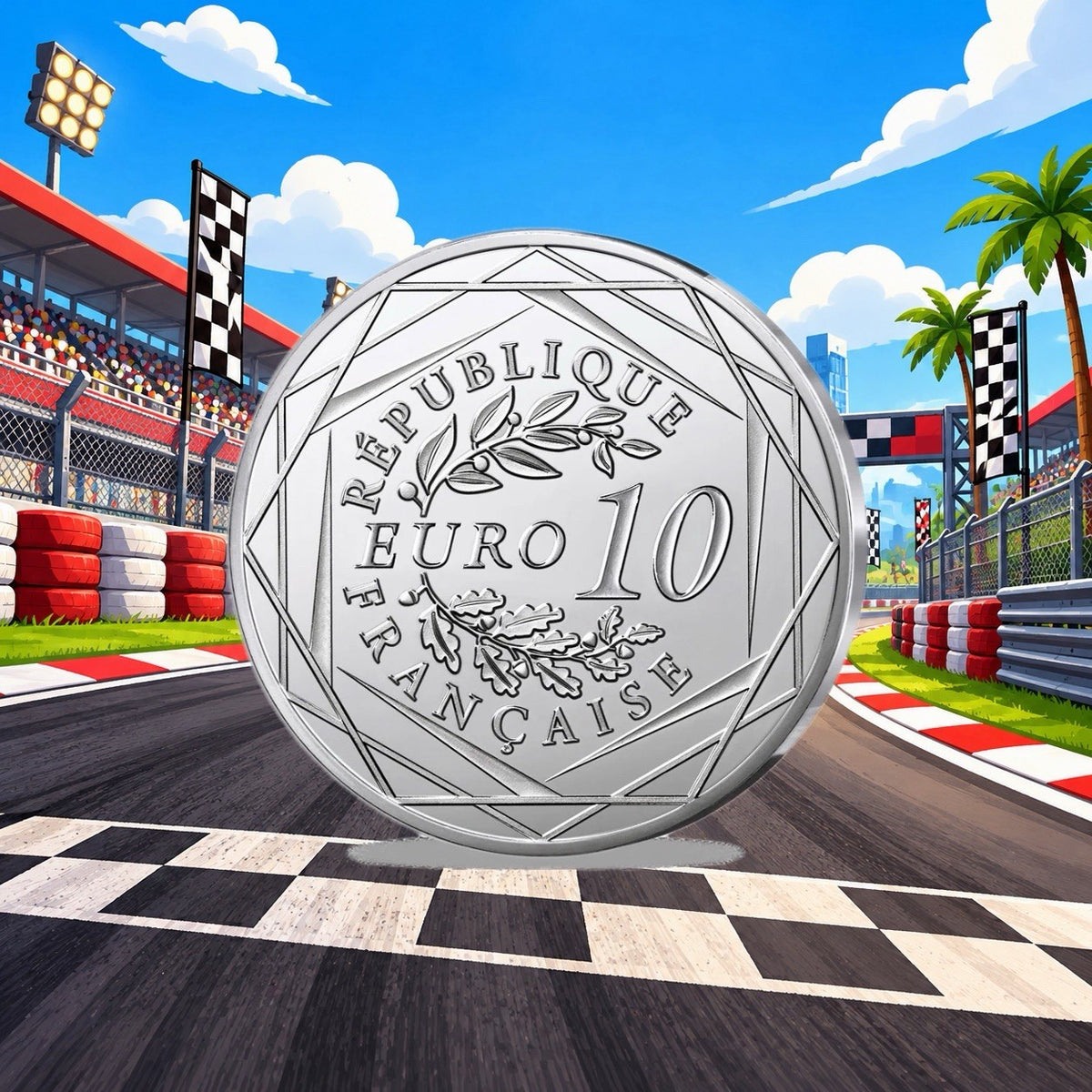 2026 France Disney Cars 13g .999 Silver Colorized Coin with Capsule and Box