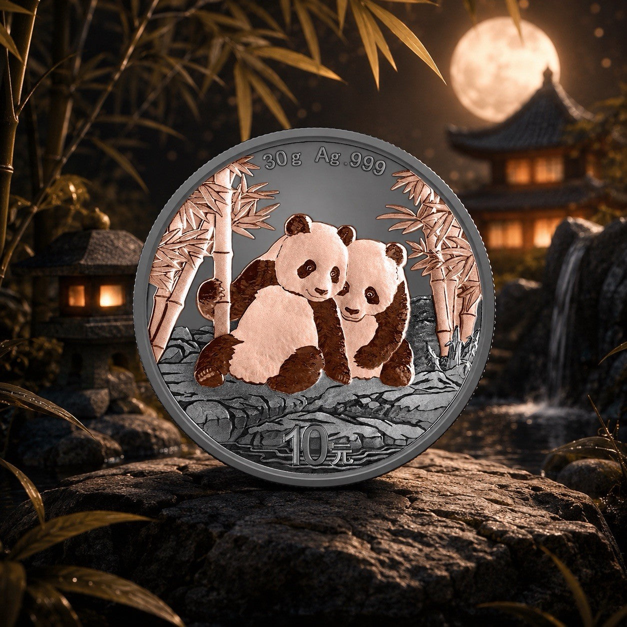 2026 China Panda Black & Pink Edition 1 oz Silver Coin