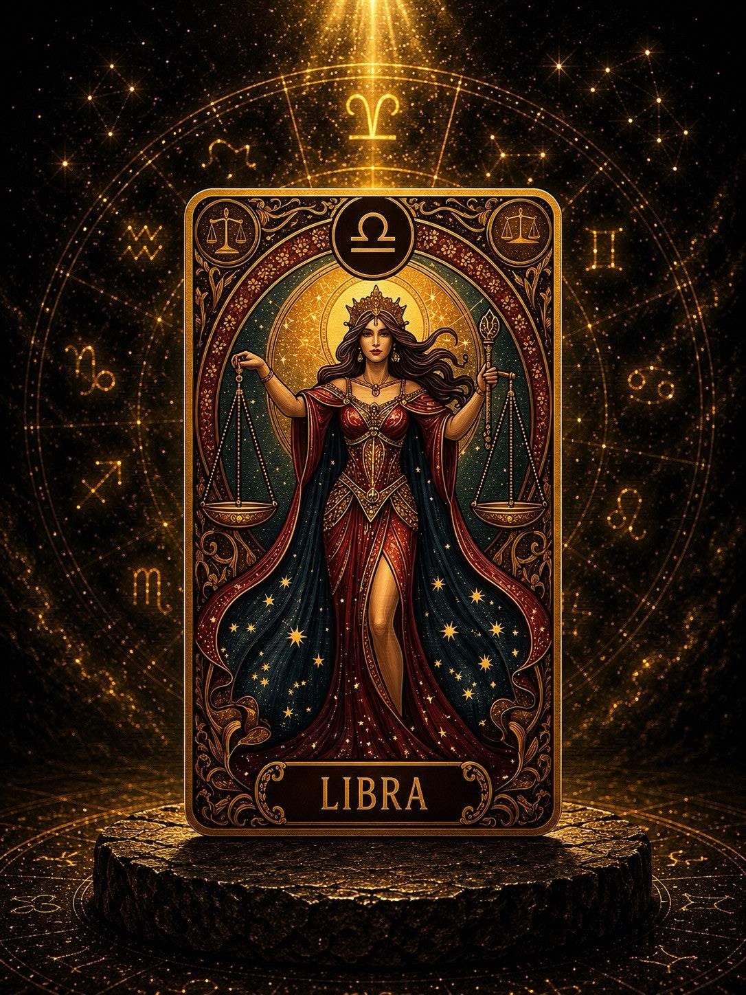12 Constellations Zodiac Seres: 5oz Copper Art Bar,  Libra