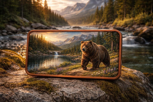 Grizzly Bear Proof AVDP .999 10 Oz Copper Bar Colorized