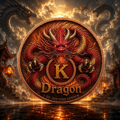 2026 Chinese Myth Dragon Series: Golden Fury UV 1 oz Copper Coin