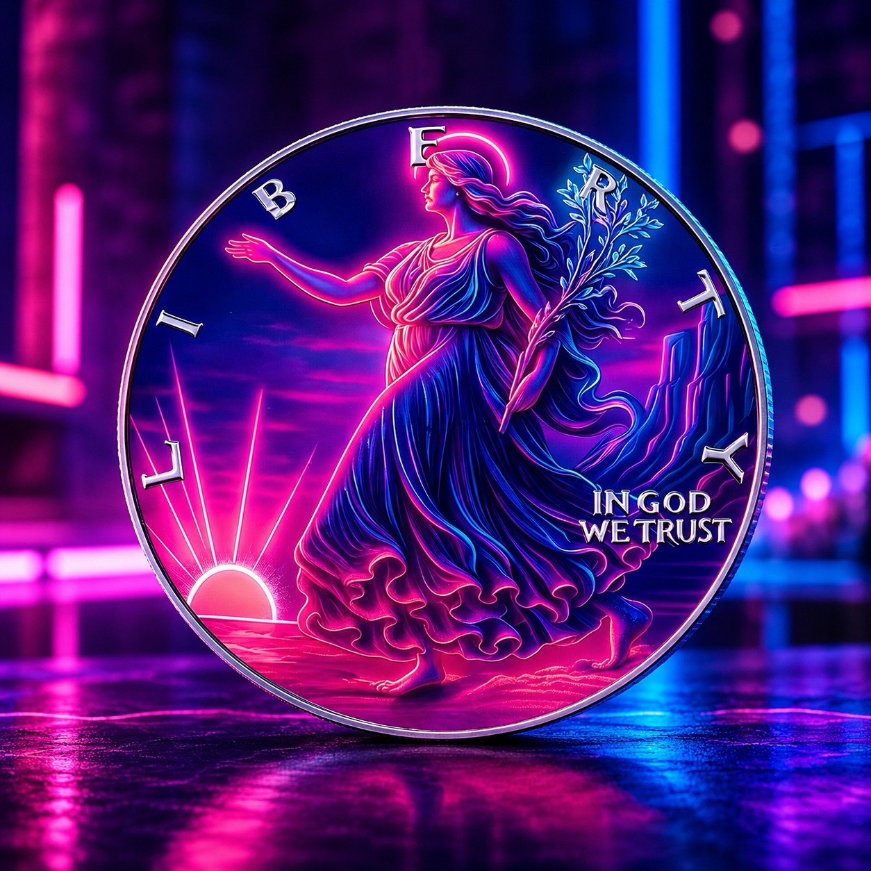2026 3D Neon Liberty American Eagle UHR 1 oz .999 Copper Coin