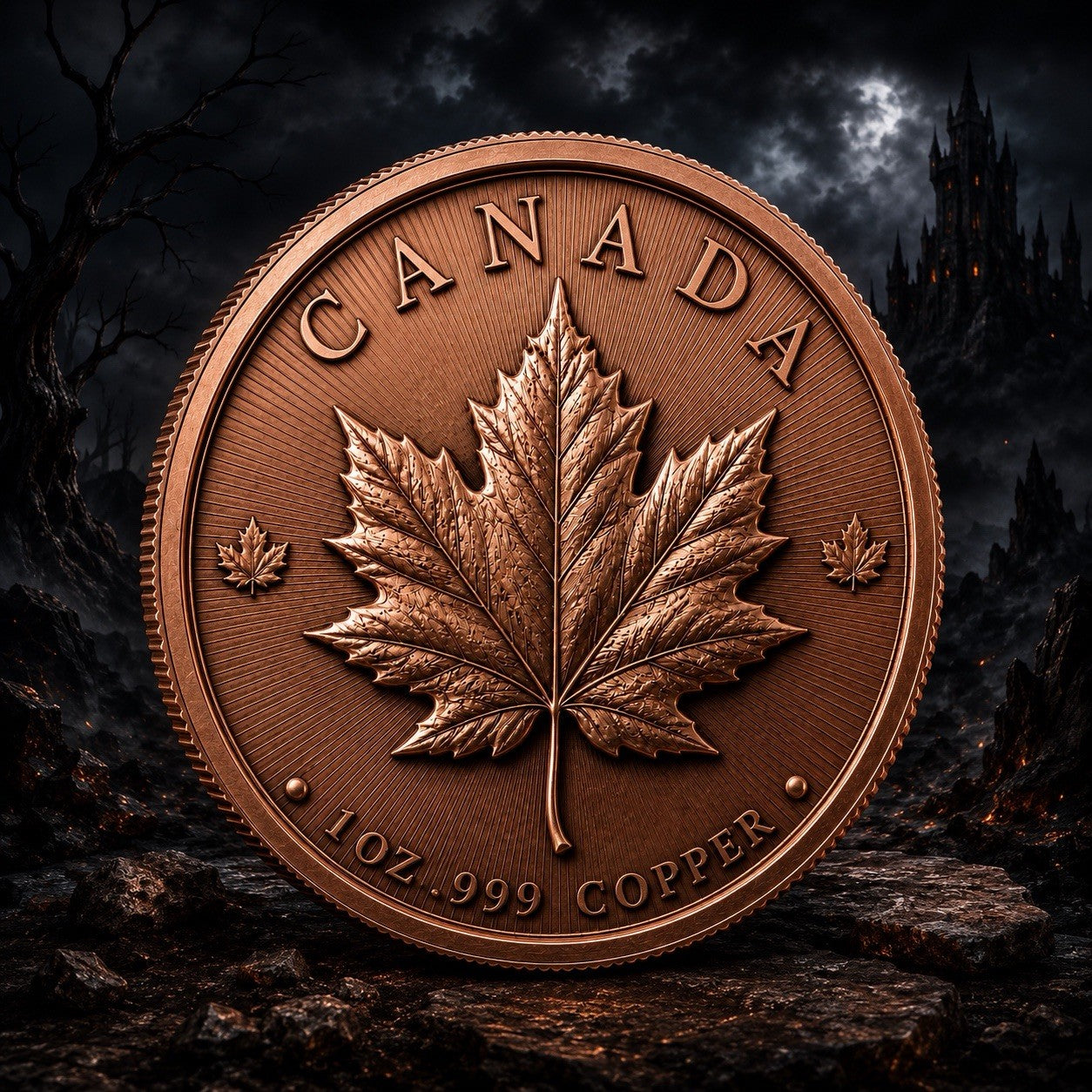 2026 Canada Maple Leaf  Dark Beauty  1oz Copper Coin