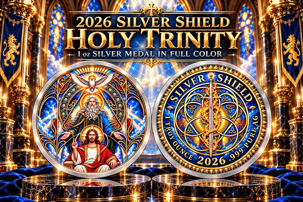 2026 Silver Shield Holy Trinity 1 oz Silver Proof Medal in Box w/COA